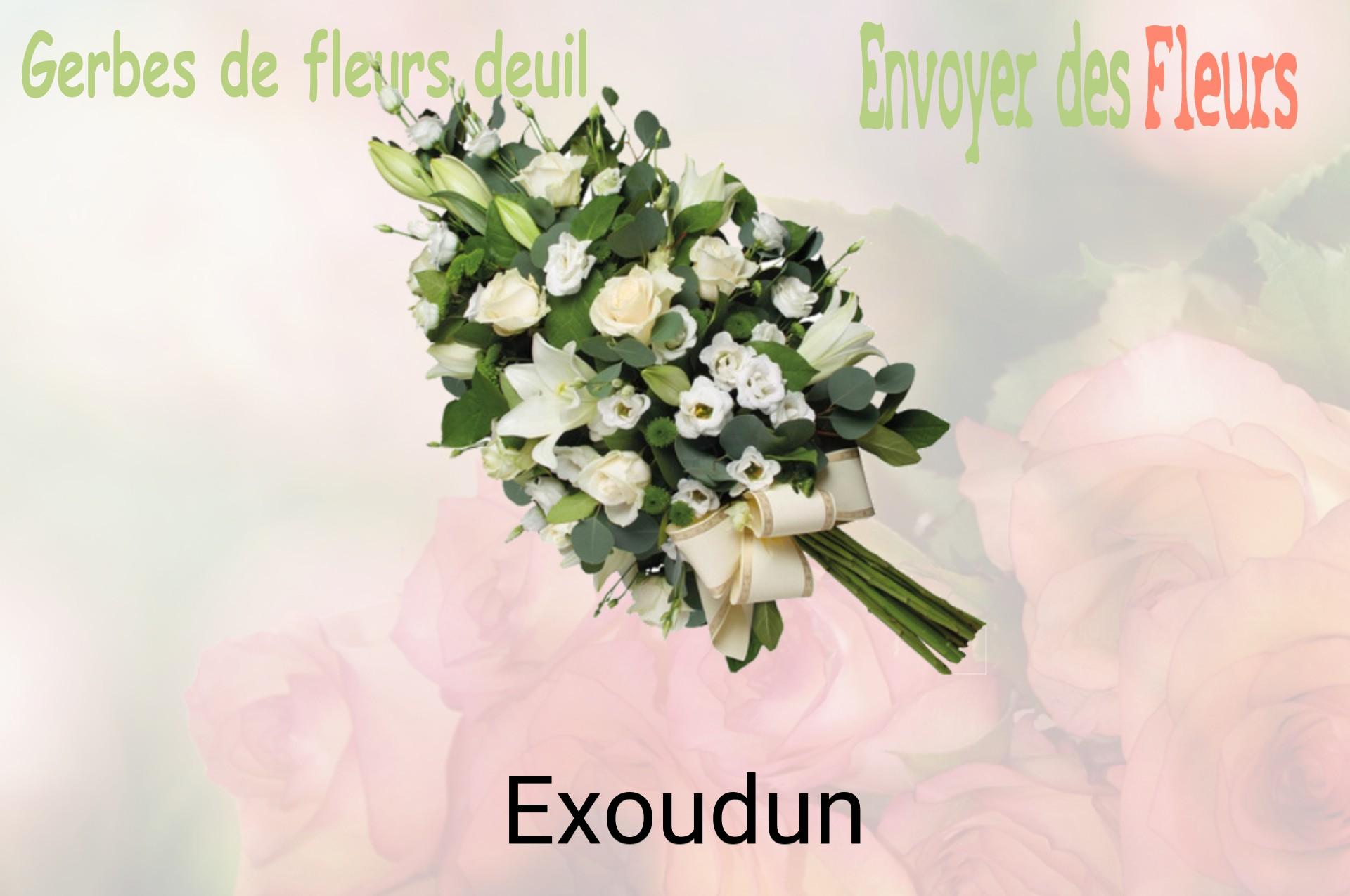 Gerbe de fleurs de deuil livrée à Exoudun